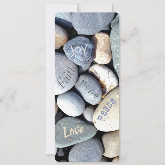 Christian Blbilical Values Pebble Stones Bookmark (Front)
