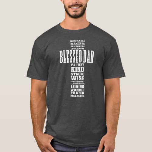 Christian Blessed Dad Cross Fathers Day Prayer T_Shirt