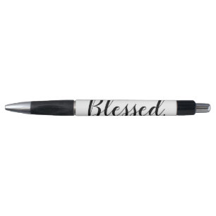 Christian Blessed Modern Script Typography Black Pen