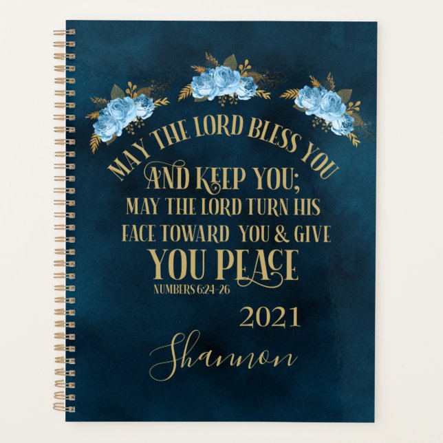 Christian  Blessing Bible Floral 2022 Personalized Planner (Front)