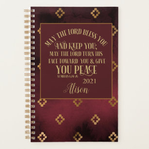 Christian Blessing Bible Floral Personalized 2022 Planner