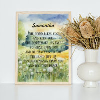 Christian Blessing Scripture Watercolor Nature