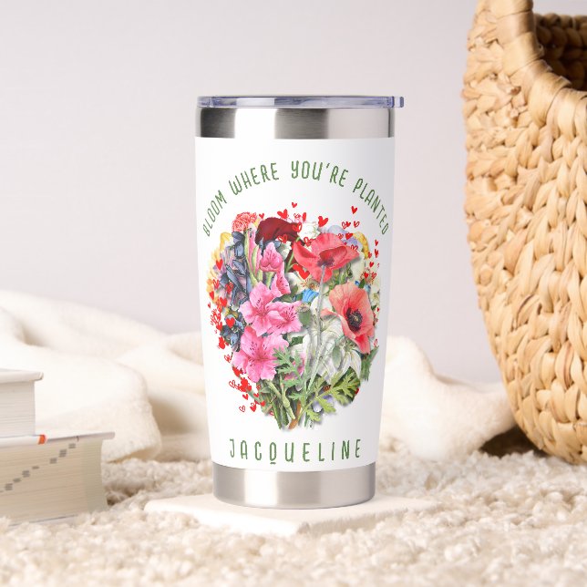 Christian BLOOM WHERE YOU'RE PLANTED Floral Plant Insulated Tumbler (Living Room)