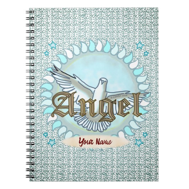Christian Blue Angel Dove  Notebook (Front)