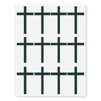 Christian Blue Calvary Cross Temporary Tattoo