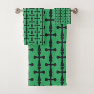 Christian blue cross bath towel set
