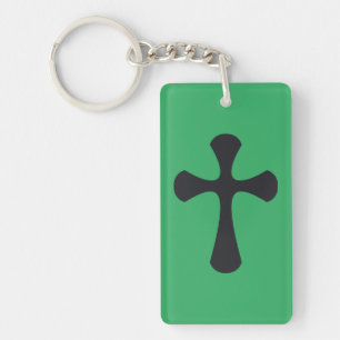 Christian blue cross keychain