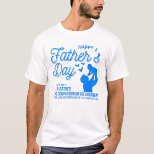 Christian Blue Father's Day Psalm 103:13 Scripture T-Shirt