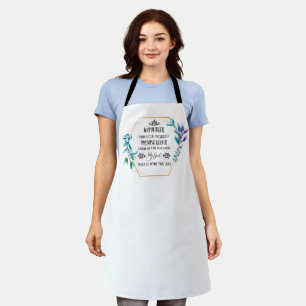 Christian Blue Floral Wreath Apron
