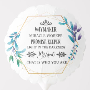 Christian Blue Floral Wreath Balloon