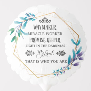 Christian Blue Floral Wreath Balloon