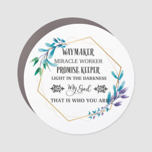 Christian Blue Floral Wreath   Car Magnet