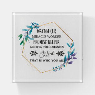 Christian Blue Floral Wreath Paperweight