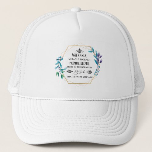 Christian Blue Floral Wreath  Trucker Hat