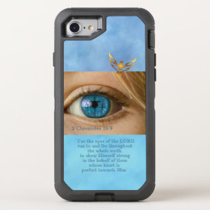 Christian Blue Sky Calvary Crosses Gold Dove OtterBox Defender iPhone SE/8/7 Case
