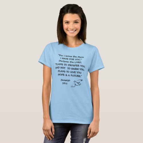 Christian Blue T_Shirt With Scripture Jeremiah 