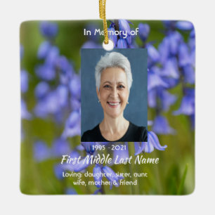 Christian Bluebells Flowers Memorial Keepsake Ceramic Ornament
