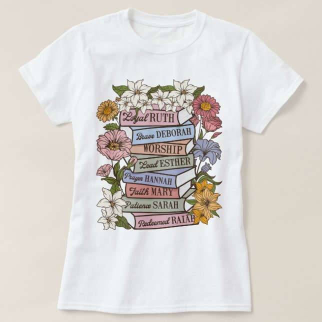 Christian Boho Shirt, Wildflower Bible Verse Shirt (Design Front)