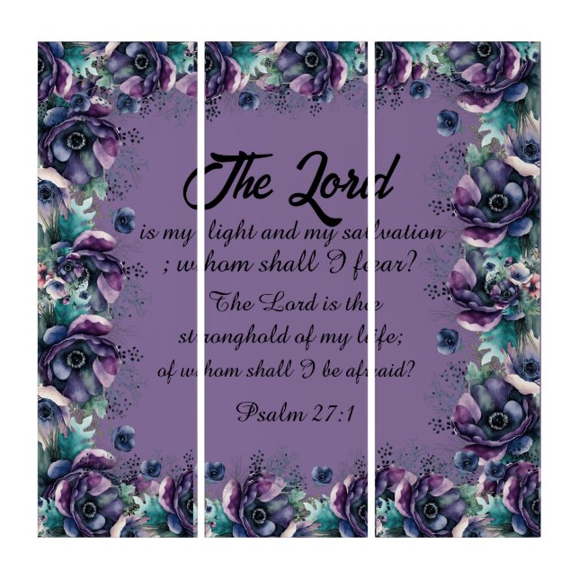 Christian Botanical Triptych Wall Art (Front)