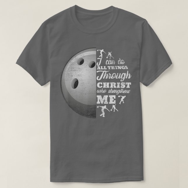 Christian Bowling Funny Personalized Team Gift For T-Shirt (Design Front)