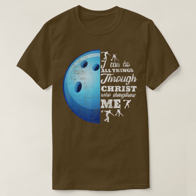 Christian Bowling Funny Personalized Team Gift For T-Shirt (Design Front)