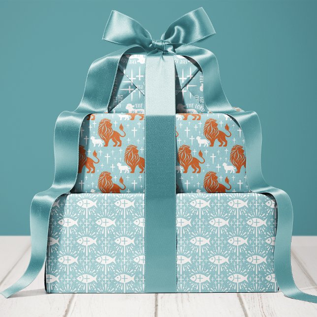 Christian Boy Baby Shower Religious Wrapping Paper Sheets (Creator Uploaded)