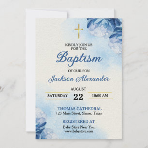 Christian Boy Baptism Invitation