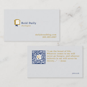Christian Bread Logo Bible Teacher Blogger Business Card