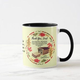 Christian BREAD OF LIFE Happy Thanksgiving Mug