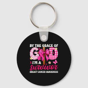 Christian Breast Cancer Bow By The Grace God Im A Keychain
