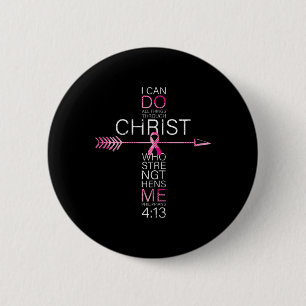 Christian Breast Cancer Cross Religious Bible Vers Button