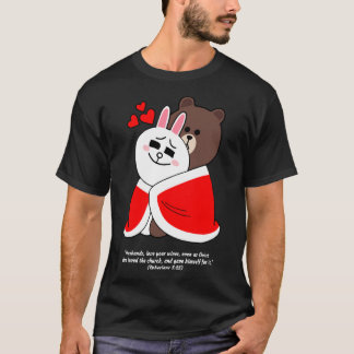 Christian Brown Bear Cony Bunny Rabbit Husband Wif T-Shirt