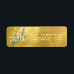 Christian "...but GOD..." Christmas Metallic Gold  Label<br><div class="desc">Christian typography "... but... GOD... ".  Christian return address label. Christmas Foliage.  Metallic Gold.</div>