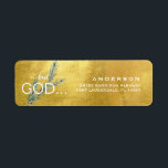Christian "...but GOD..." Christmas Metallic Gold  Label<br><div class="desc">Christian typography "... but... GOD... ".  Christian return address label. Christmas Foliage.  Metallic Gold.</div>