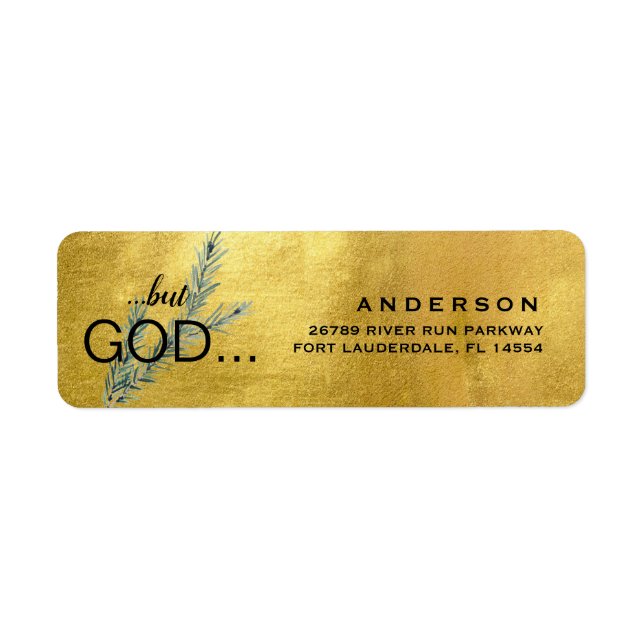 Christian but GOD Christmas Metallic Gold  Label (Front)