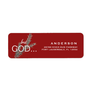 Christian "...but GOD..." Christmas Red Address Label