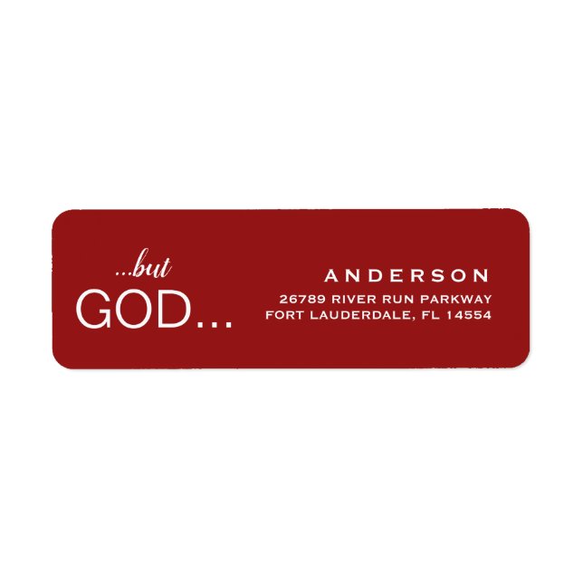 Christian "...but GOD..." Christmas Red Address Label (Front)