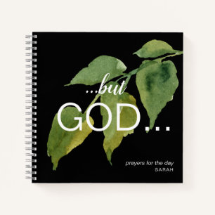 Christian but God Foliage Black Prayer Journal
