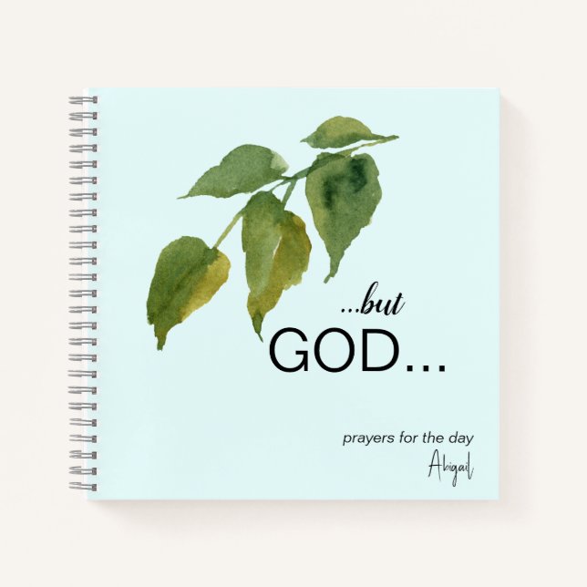 Christian "but God" Ice Blue Prayer Journal (Front)