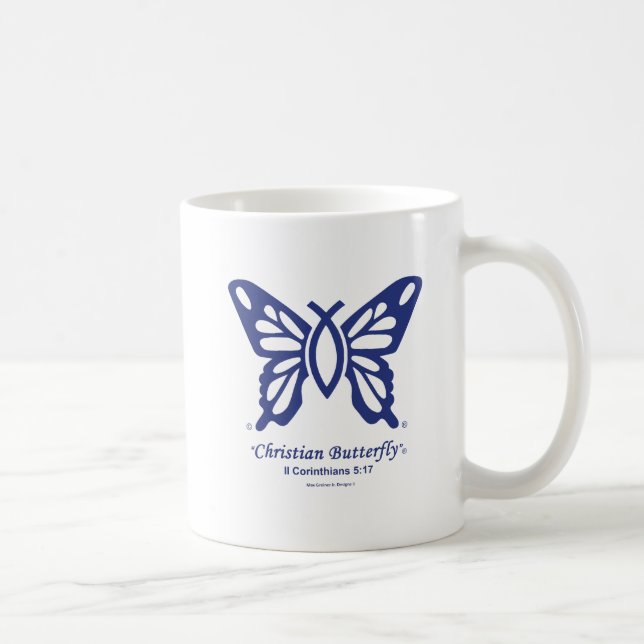 "Christian Butterfly" Coffee Mug w/Navy logo (Right)