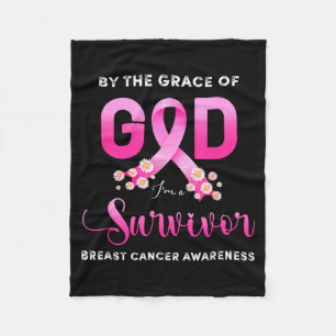 Christian By Grace Of God Survivor Breast Cancer A Fleece Blanket