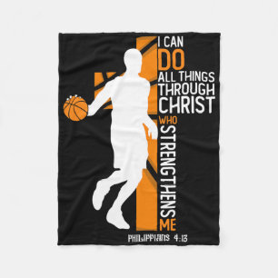 Christian Bysketbyll Cross I Can Do All Things Thr Fleece Blanket