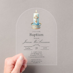 Christian Candle baptism Invitation