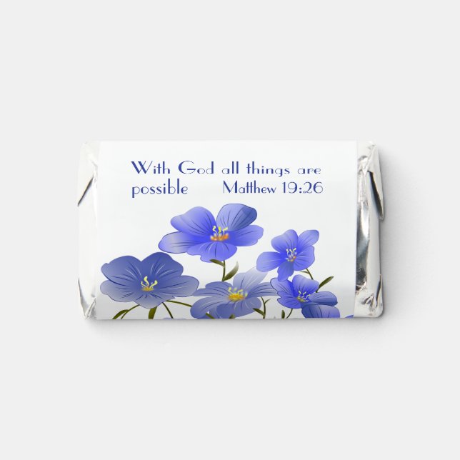 Christian Candy with Bible Verse Matthew 19:26 Hershey's Miniatures (Front)
