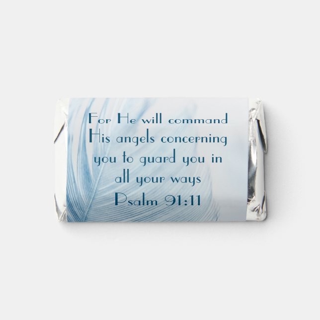 Christian Candy with Bible Verse Psalm 91:11 Hershey's Miniatures (Front)