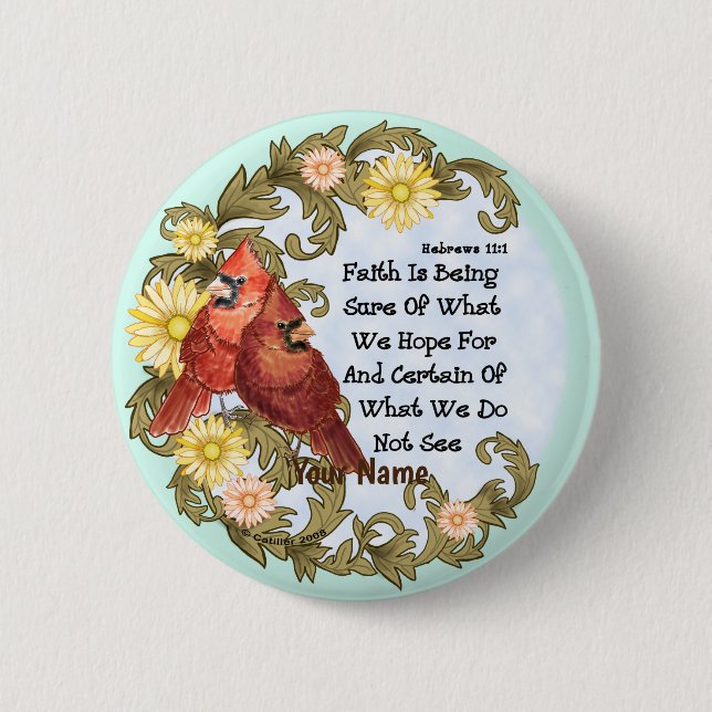 Christian Cardinals Faith  Button (Front)