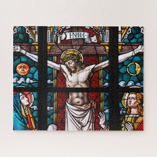 Christian Cathedral Church Stain Glass Window Jigsaw Puzzle