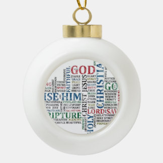 Christian/Catholic Christmas Tree Ceramic Ball Christmas Ornament