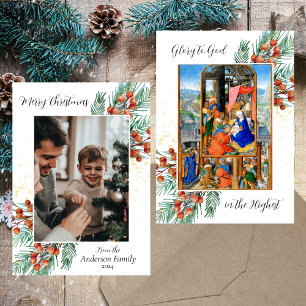 Christian Catholic Nativity Family Photo Christmas Holiday Card