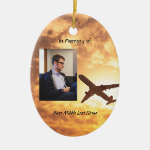 Christian Celebration Life Keepsake Airplane Pilot Ceramic Ornament
